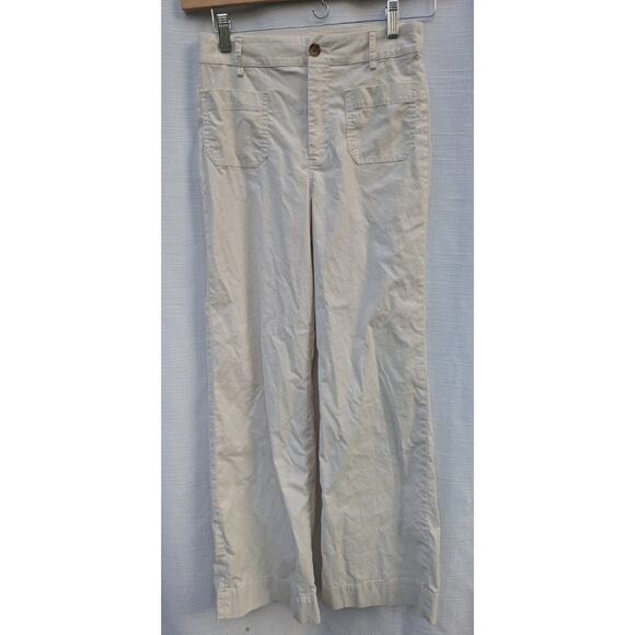J. Crew Women's Patch Pocket Wide Leg Pant Size 25 BW803 Natural Linen Blend - Picture 1 of 7